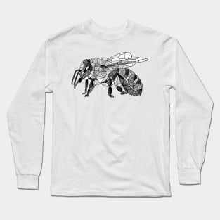 Honey Bee Geometric Sketch Art Long Sleeve T-Shirt